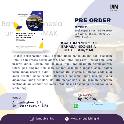 Soal Ujian Sekolah Bahasa Indonesia Untuk SMK/MAK